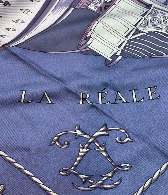 Hermes Scarf 100% Silk Carré 90 VUE DU Carosse DE LA Galere LA Reale Women