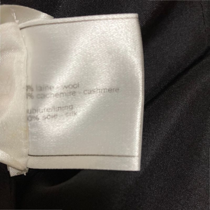 01A Chanel Cashmere Blend Skirt With Coco Mark Plate P18201 Size 38 Dark Brown