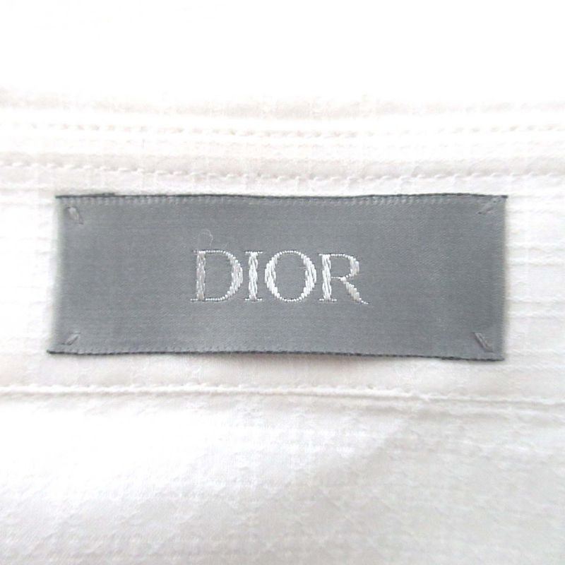 DIOR Homme Dior Homme Cannage Pattern Long Sleeve Dress Shirt Size 40 White