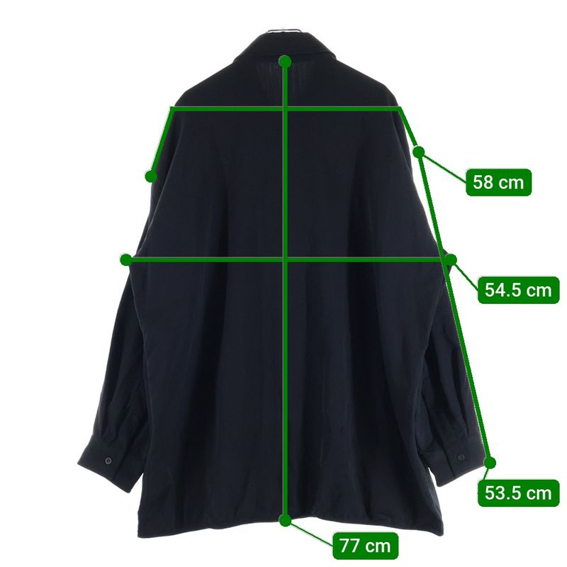 Balenciaga Oversize D Button-Down Long-Sleeved Shirt Black