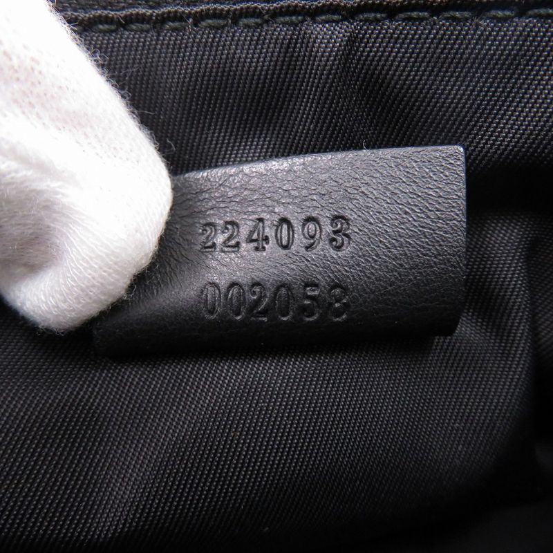 Gucci 224093 GG Canvas Black Handbag Black 0935 Gucci