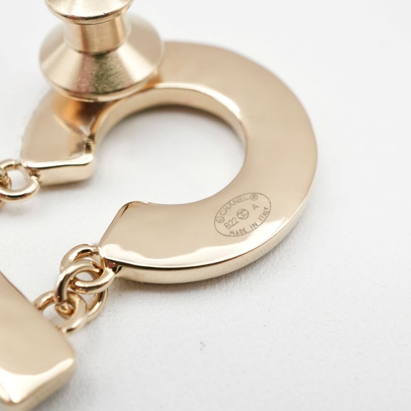 Chanel Brooch Corsage Gold Black Pin Logo