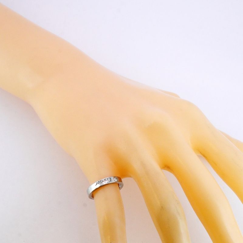 Cartier Ring C Deux 1PD Pt950 Platinum Diamond #45 Ladies