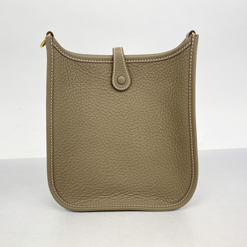 Hermes Pochette Evelyn TPM Taurillon Clemence Etoupe Gold Hardware W Engraved
