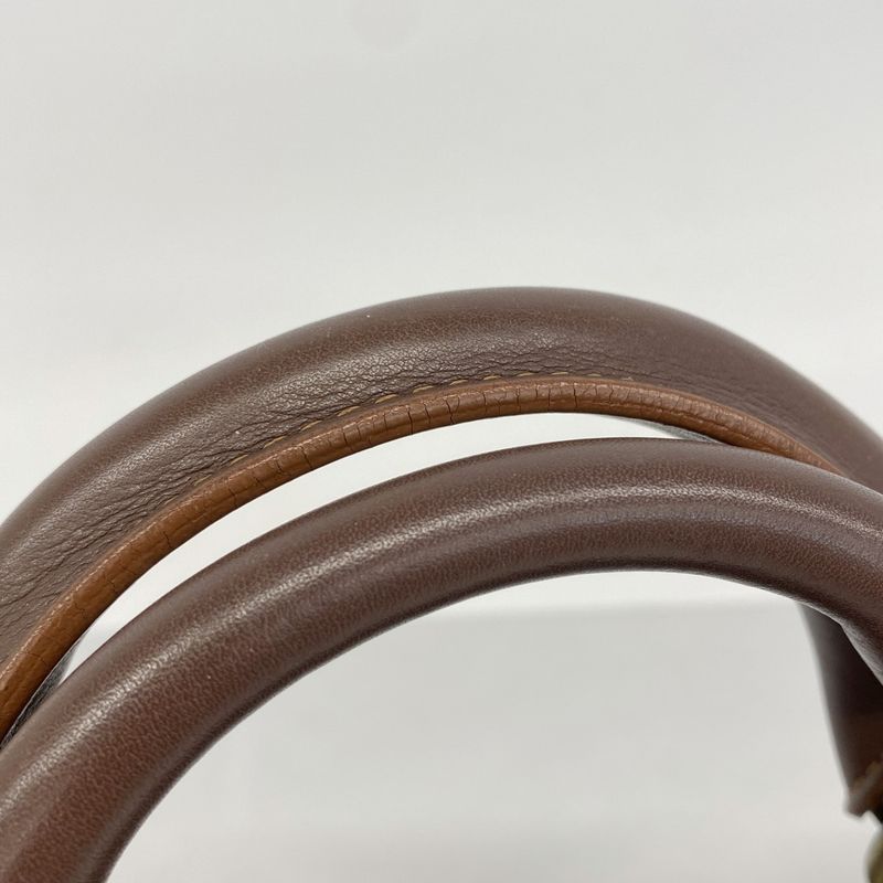 Celine Handbag Paris Macadam Denim Blue Brown Gold Hardware Women