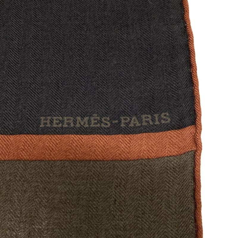 Hermes Shawlexcellent Condition - Dark Brown X Brown X Dark Navy Fringe