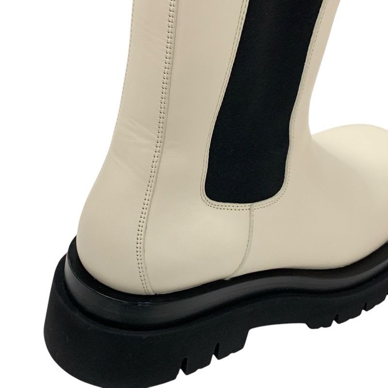 Bottega Veneta Lug Boots Short Shoes Leather White Black