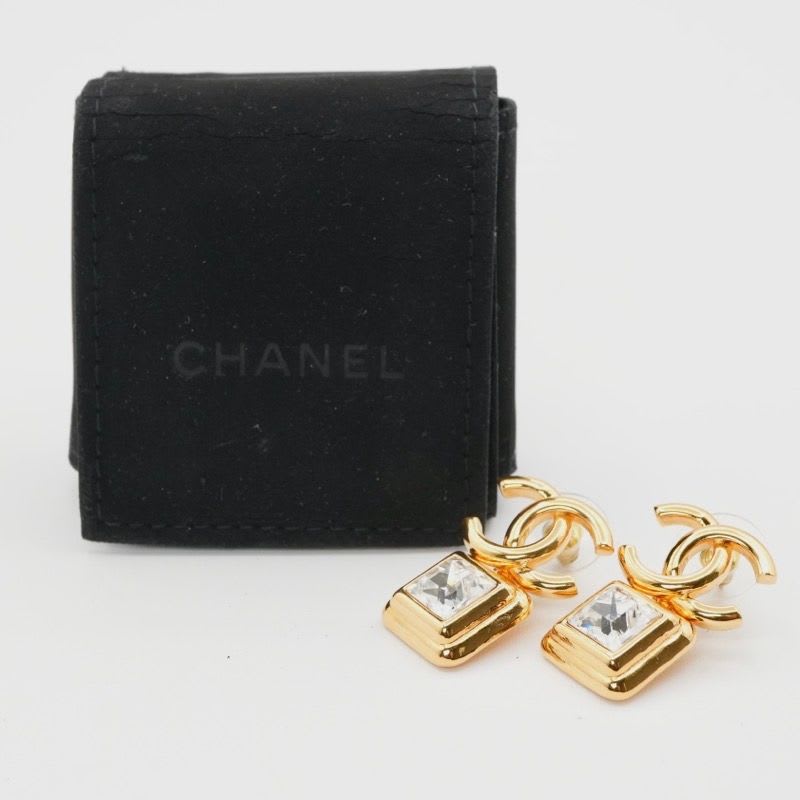 Chanel Earrings Gold Coco Mark Bijou