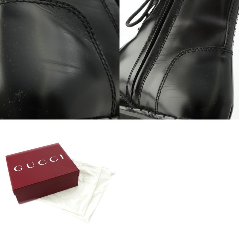 Gucci Sherry Line Leather Side Web Ankle Boots 794394 Black 39 1 2