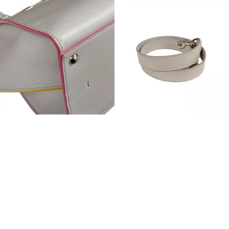 Fendi Trois Jour Shoulder Bag Leather 8bh279 Beige Ladies Fendi Preowned Fendi