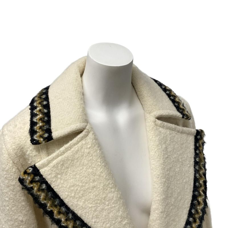 Chanel Coat Size 38 M Women's Sport Line P29214 Ivory X Black X Brown Zip Up