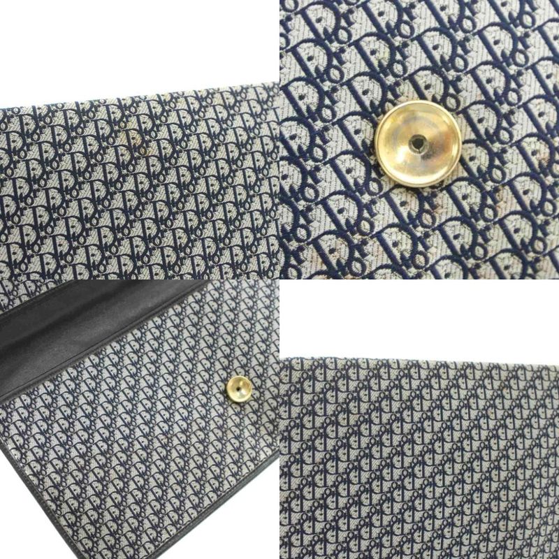 Christian DIOR Vintage Trotter Clutch Bag Second Bag Party Bag Canvas Leather