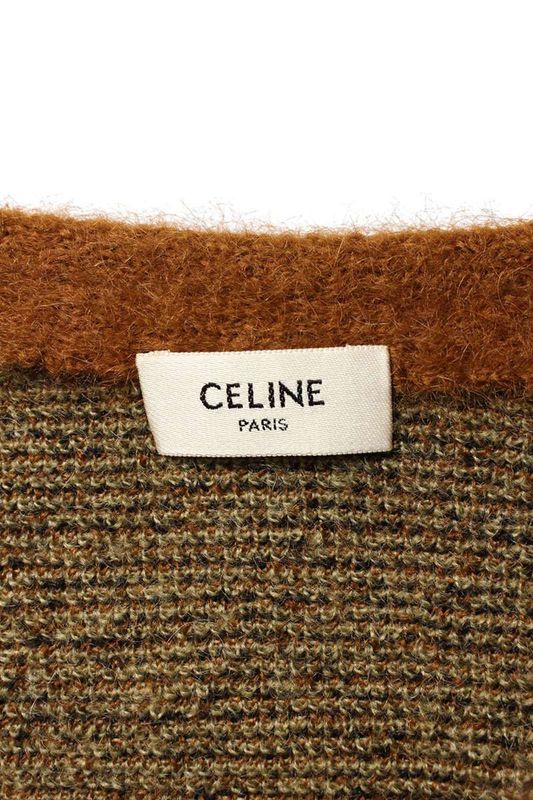 Celine 2ah13439u Bijoux Button Brushed Mohair Cardigan Men's L