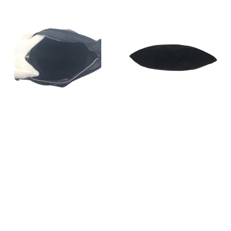 Prada Tessuto Triangle Logo Plate Black Silver Hardware Nylon Shoulder Bag