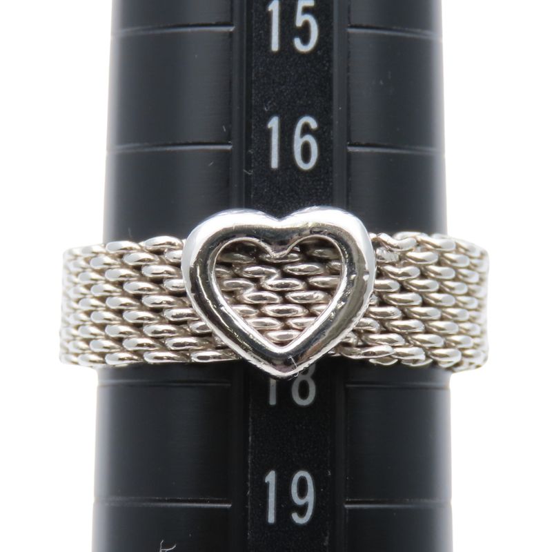 Tiffany & Co Ring - Somerset Heart 925 Silver Approx 4.8g Silver Accessories