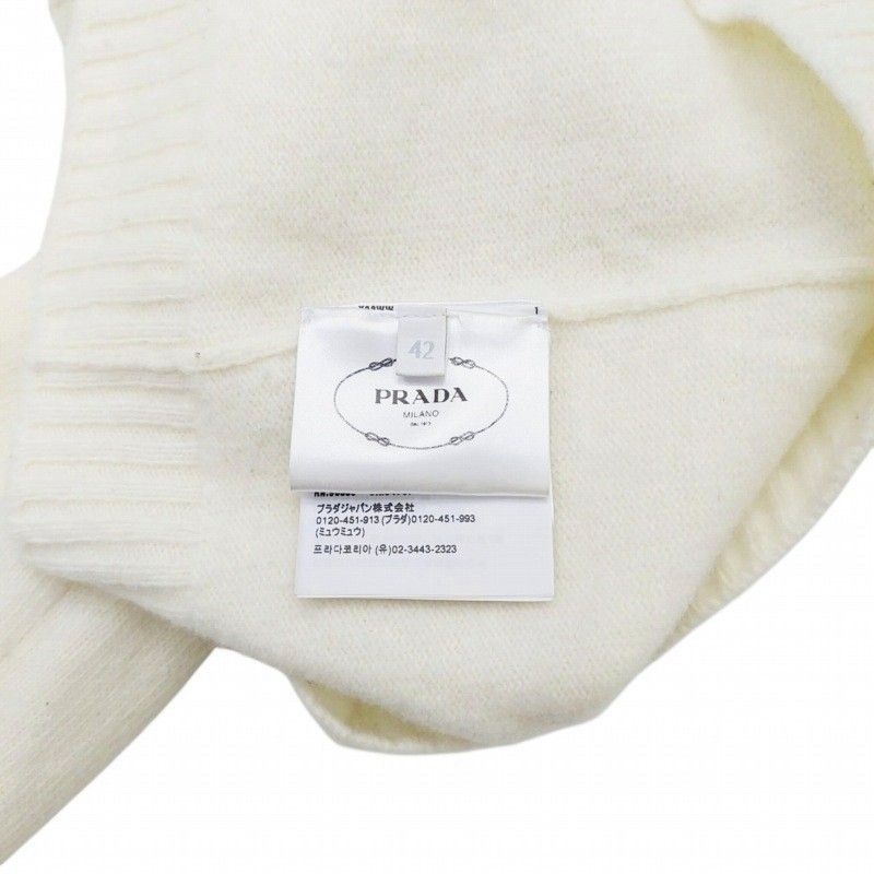 Prada 25SS Virgin WOOL KNIT Sweater High Neck Triangle Motif Long Sleeves