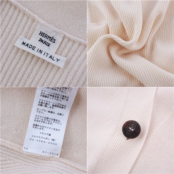 Hermes Cardigan Knit Long Sleeves Serie Buttons Wool