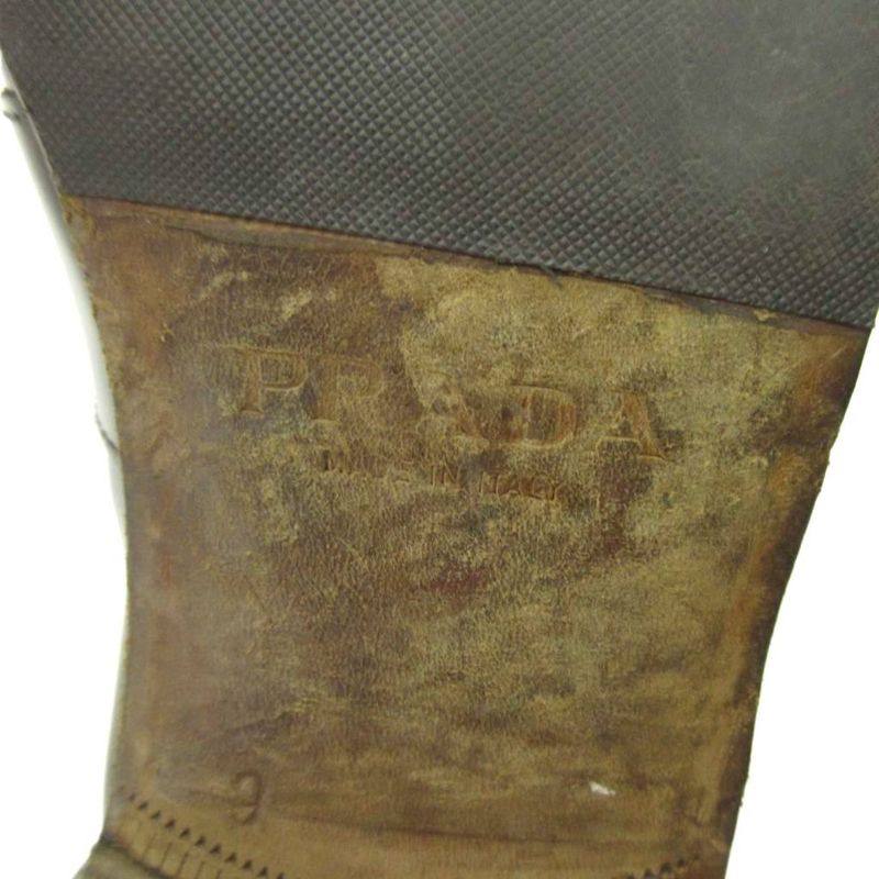 Prada Coin Loafer Shoes Leather Bicolor 9 27.0cm (10.63in) Brown Beige 1120