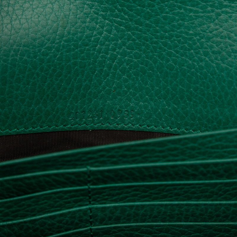 Gucci Duonisos Chain Shoulder Bag Wallet Bag 401231 Green Leather Women's Gucci