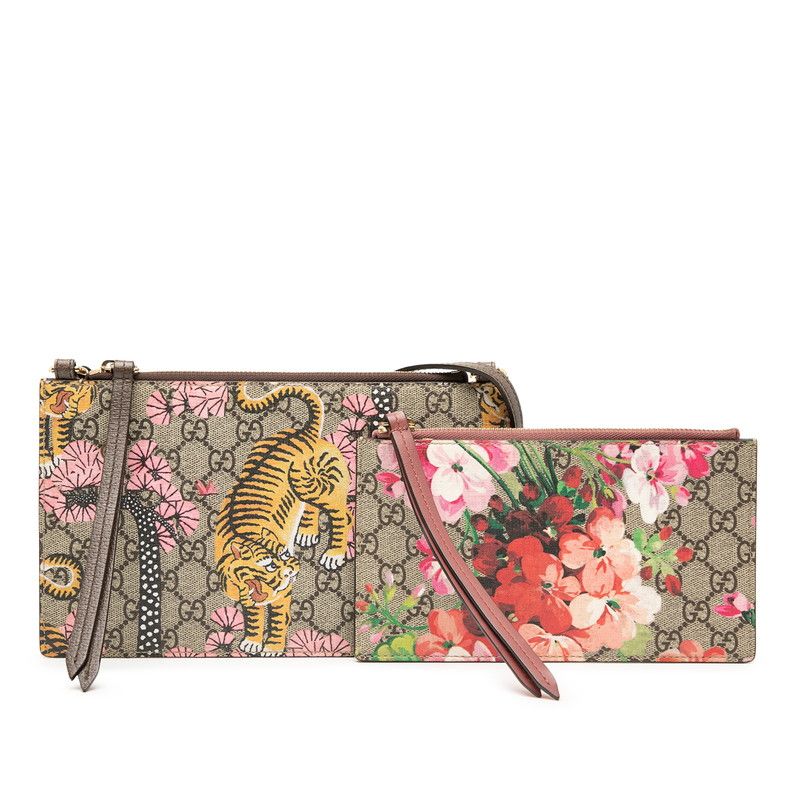 Gucci GG Supreme Bengal Taiga Flower Crossbody Shoulder Bag 454111 Beige