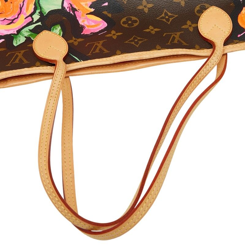 Louis Vuitton Monogram Rose Neverfull MM Tote Handbag M48613 Brown Multicolor