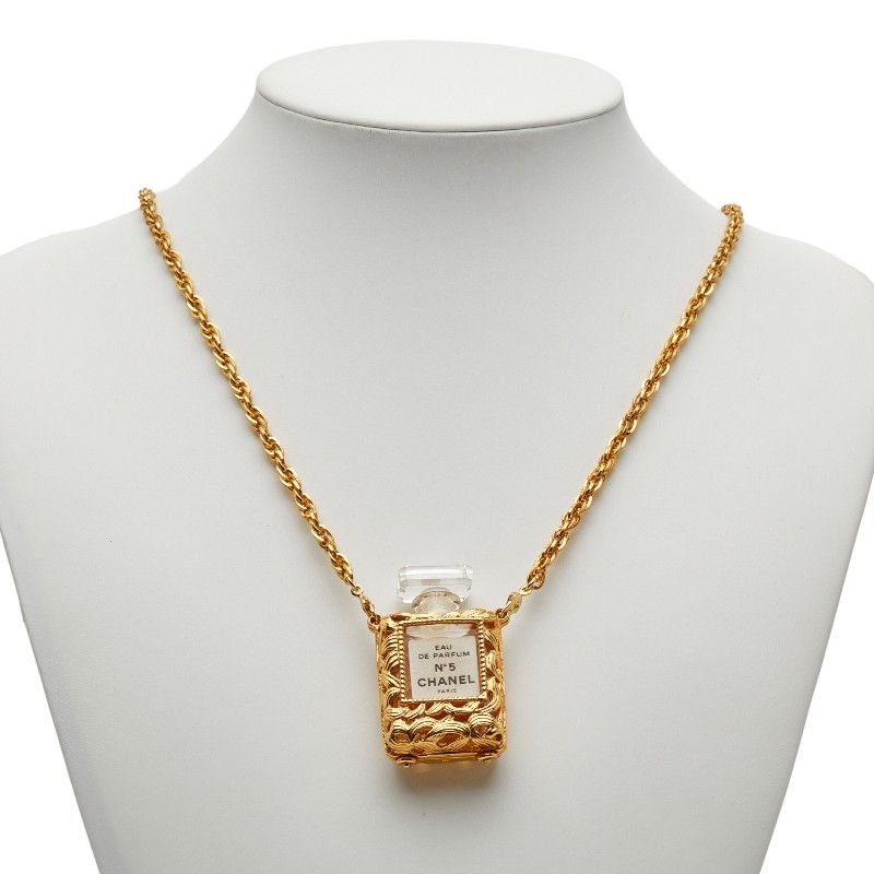 Chanel Vintage Parfum No5 Bottle (opened) Perfume Case Necklace Fragrance Case