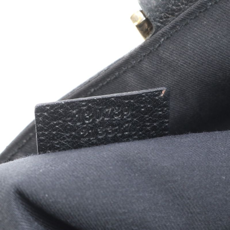 Gucci GG Canvas Abby 130739 Leather Tote Bag Shoulder Black Genuine Leather