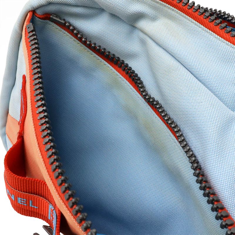 Chanel Sport Line Coco Mark Backpack Sac Canvas Orange Red Light Blue Light Blue