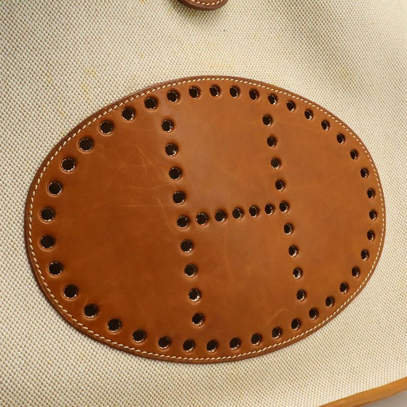 Hermes Evelyn I Evelyn 1 GM Shoulder Bag Shoulder Toile Ash Leather Natural