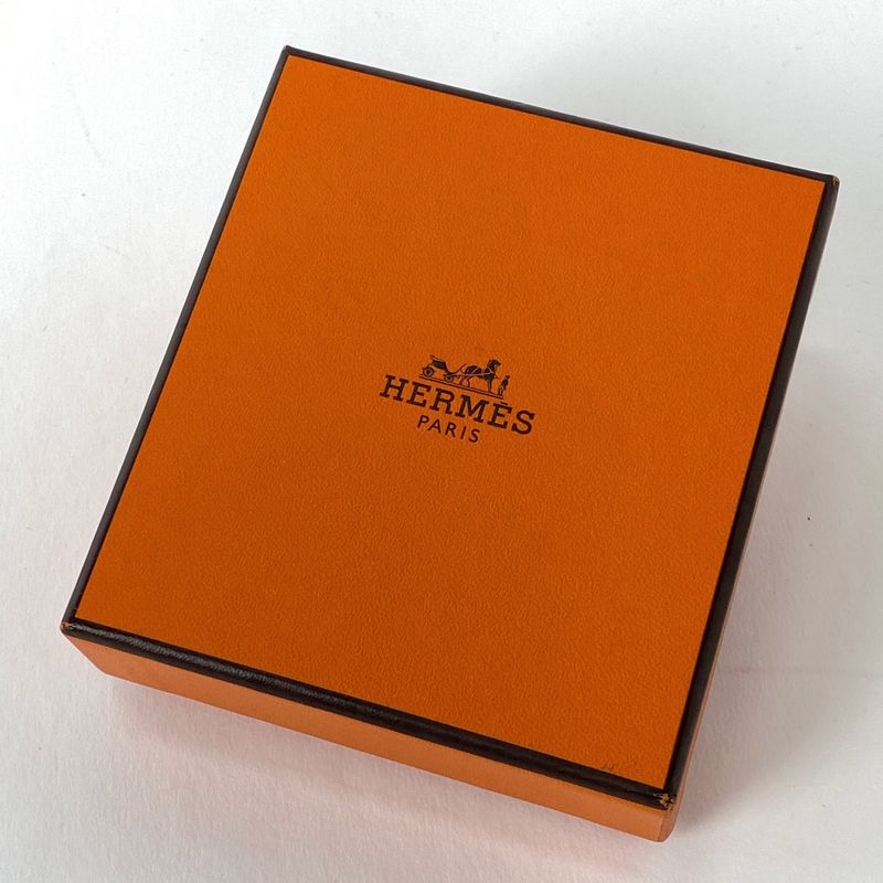 Hermes Cordage Rope Necklace Logo Round Shape Necklace Metal Silver Ladies