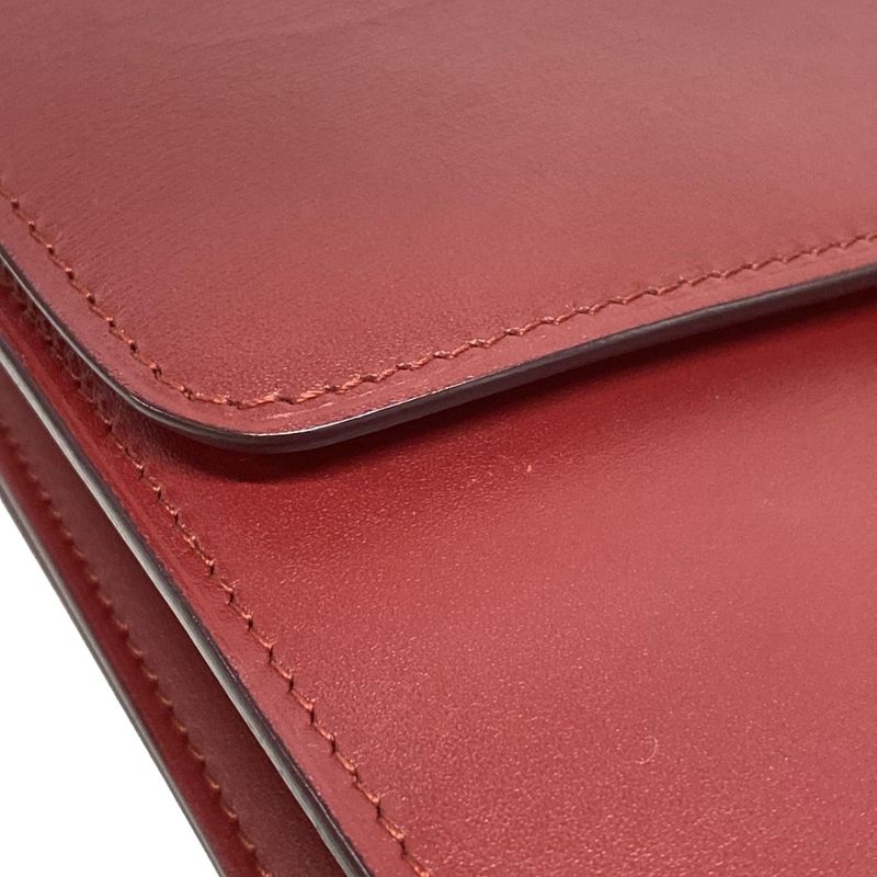 Celine Shoulder Bag Classic Box Medium Red Leather