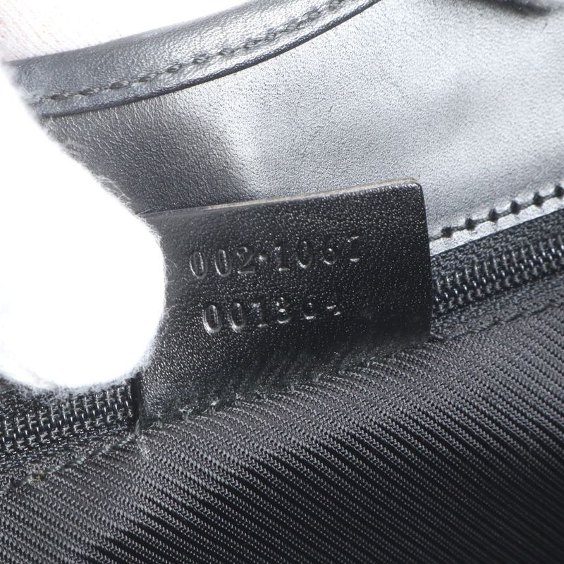 Gucci GG Canvas Jackie Leather Tote Bag Shoulder 002 1067 Black Hand Women's