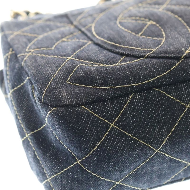 Chanel Denim Matelasse Chain Shoulder Bag Indigo