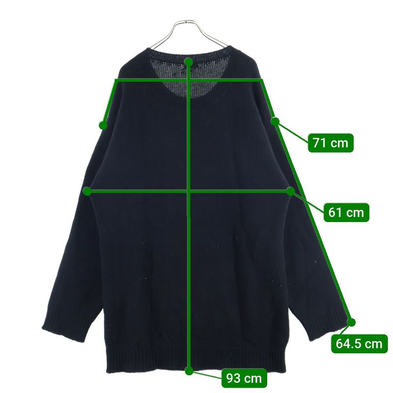 Celine 21ss Mouse Logo Embroidered Crew Neck Knit Sweater Black 2a04l714m