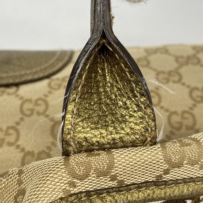 Gucci Tote Bag GG Canvas Princy 163805 Canvas Brown Gold Hardware Women's