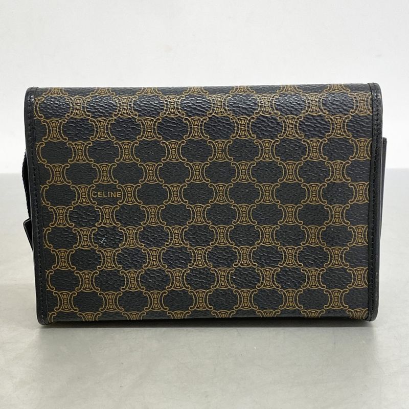 Celine Pouch Macadam PVC Black Gold Hardware Women