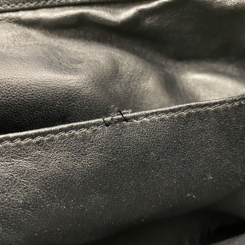 Chanel Shoulder Bag Leather Black Silver Hardware Women