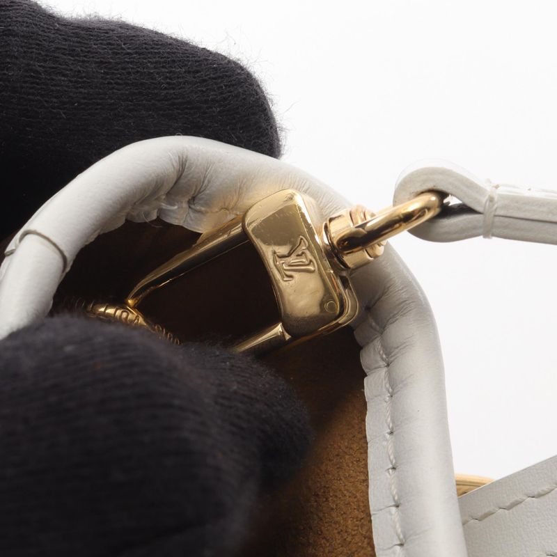 Louis Vuitton Handbag Nano Bucket Monogram M81489 White PVC Coated Canvas