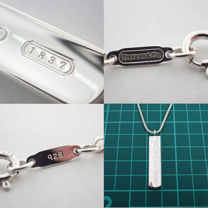Tiffany & Co 925 1837 Bar Pendant Necklace J99-5