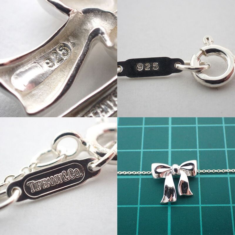 Tiffany & Co 925 Ribbon Pendant Necklace J100-8