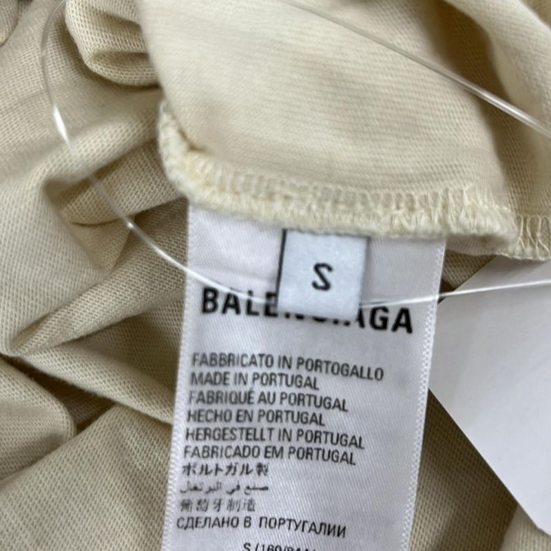 Balenciaga Short Sleeve T-Shirt Size S Men - 612965 Tmvg7 Ivory Short Sleeve