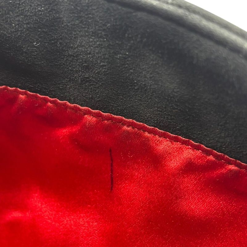 Fendi Vintage Red Glitter Finish Suede Mamma Baguette Vintage Red Glitter