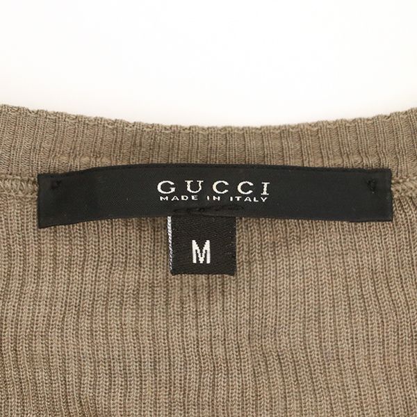 Gucci Long Sleeve Round Neck Silk Cut and Sewn Top 100% Grey Silk Indicated