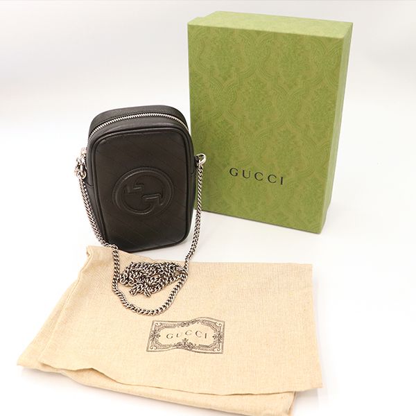 Gucci Black Leather GG Chain Shoulder Bag 760315 Women's 4000001801004229