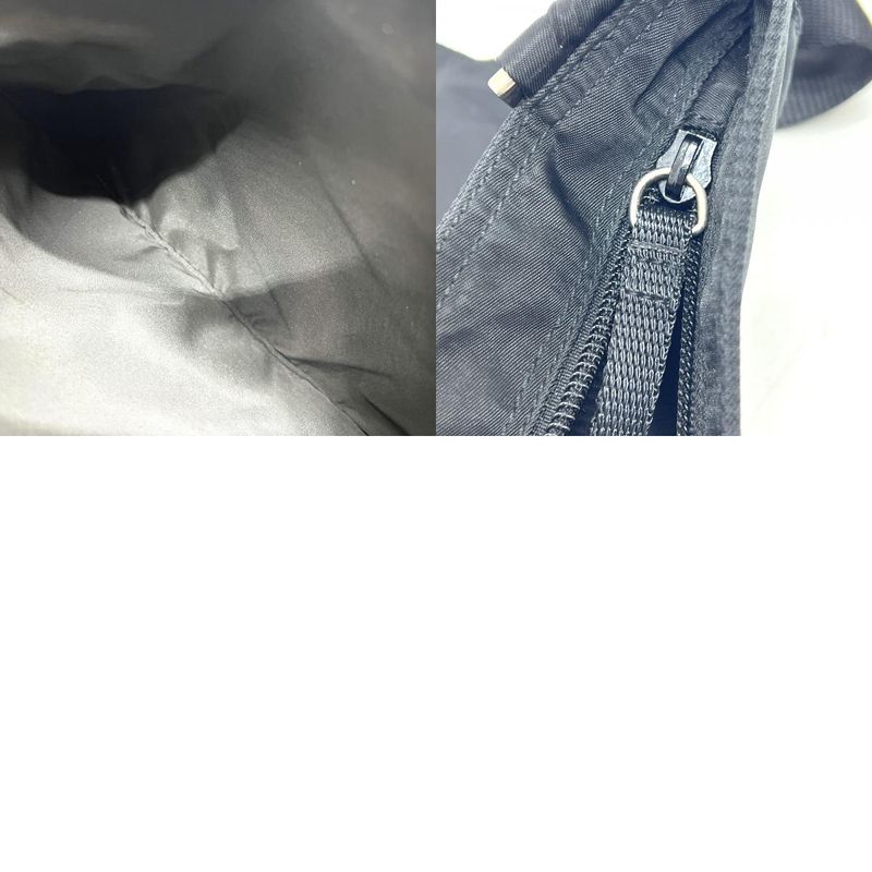 Prada Shoulder Bag Triangle Plate Nylon Black