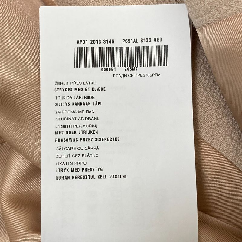 Prada Sleeve Design Virgin Wool Long Coat Size 38 Pink Beige Women Used