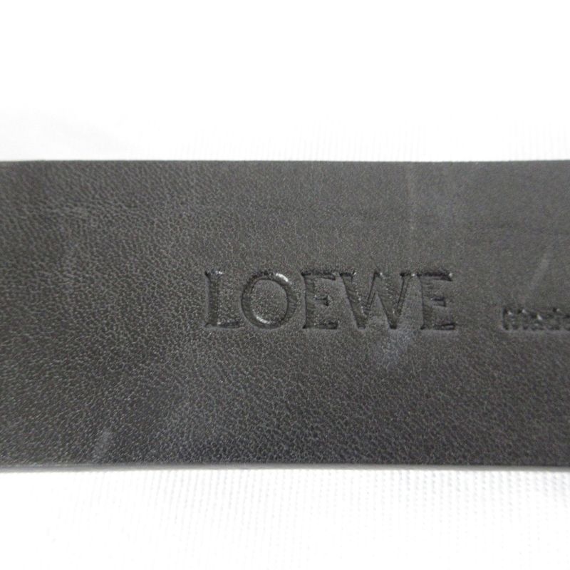 Good 24aw Loewe Round Soft Belt Calf 832441 Size 90 35 Black Men's Women's Used