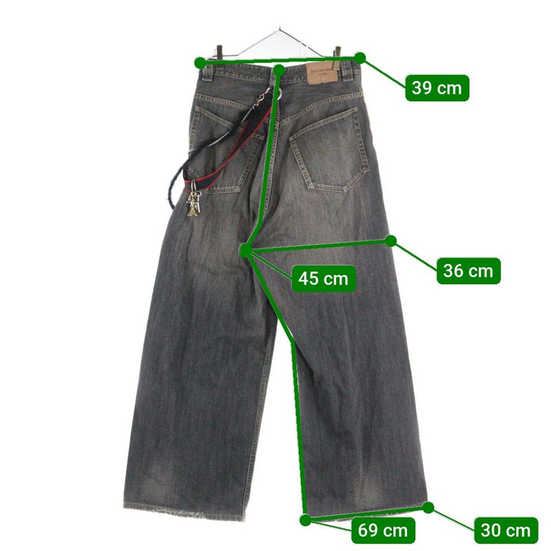 Balenciaga 25SS Charm Baggy Denim Pants Black 831693 Tsw67