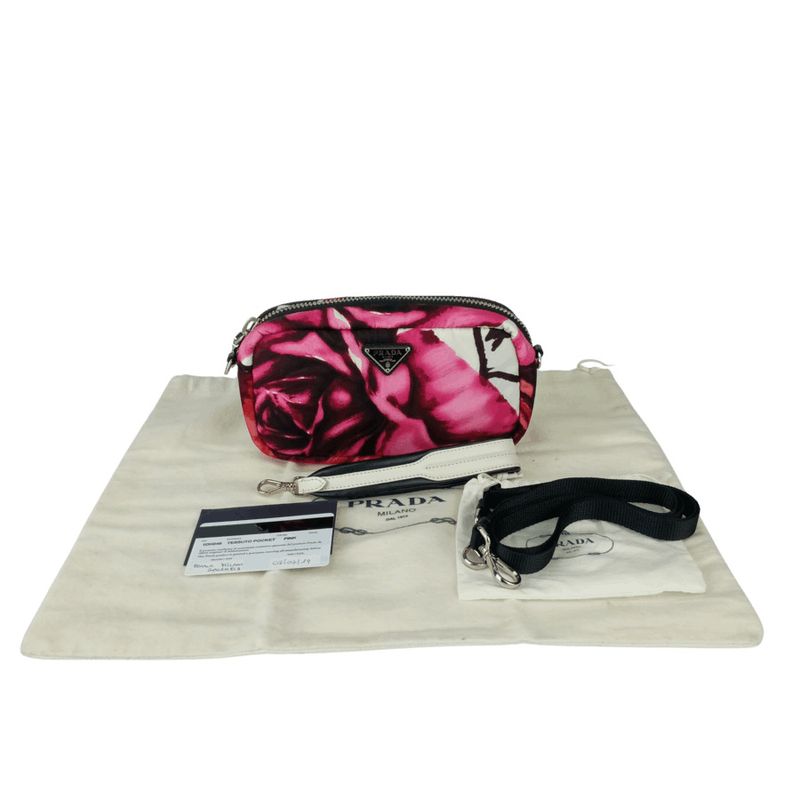 Prada Shoulder Bag 2WAY Crossbody Bag 1dh046 Pink Nylon Ladies Wristlet Pouch
