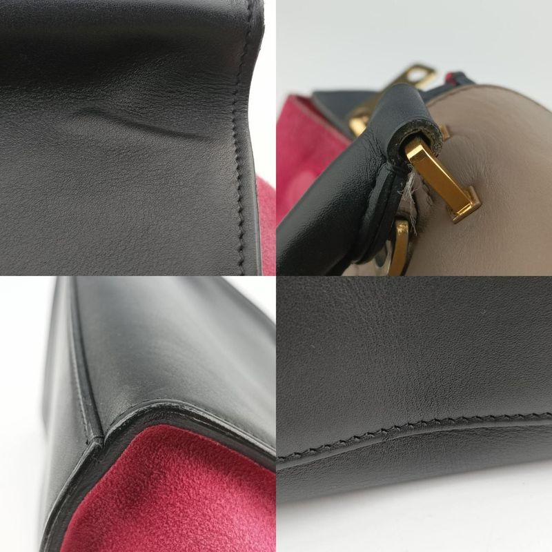 Celine Trapeze Small Beige X Black X Pink Suede X Leather S-ce-4104